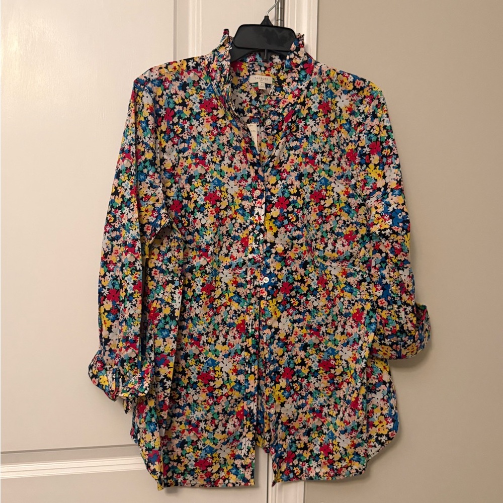 Talbots Multicolor Floral Button-Up Blouse